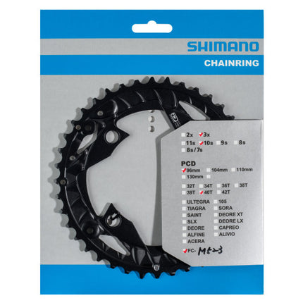 Kettingblad 40T Shimano FC-MT500 / FC-M523 (AN) 10 speed - zwart