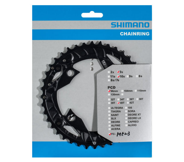 Kettingblad 40T Shimano FC-MT500 / FC-M523 (AN) 10 speed - zwart