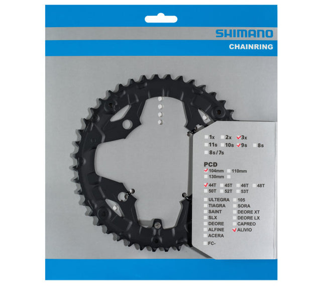 Kettingblad 44 tands Shimano Alivio FC-T4060 9 speed - zwart