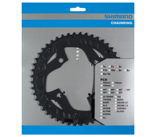 Kettingblad 48 tands Shimano Alivio FC-T4060 9 speed - zwart