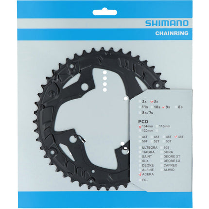 Kettingblad 48T Shimano Acera FC-T3010 9 speed - voor kettingbeschermer - zwart