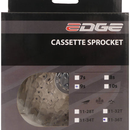 Cassette 9 speed Edge CS-M5009 11-36T - zilver
