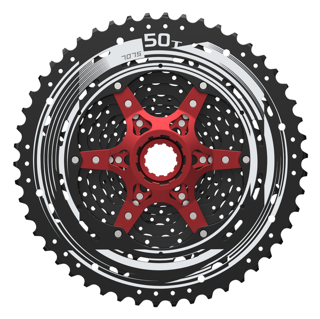 Cassette 11 speed Sunrace CSMX80 11-50T - zwart/rood