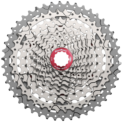 Cassette 10 speed Sunrace CS-MX3 11-42T - zilver/rood
