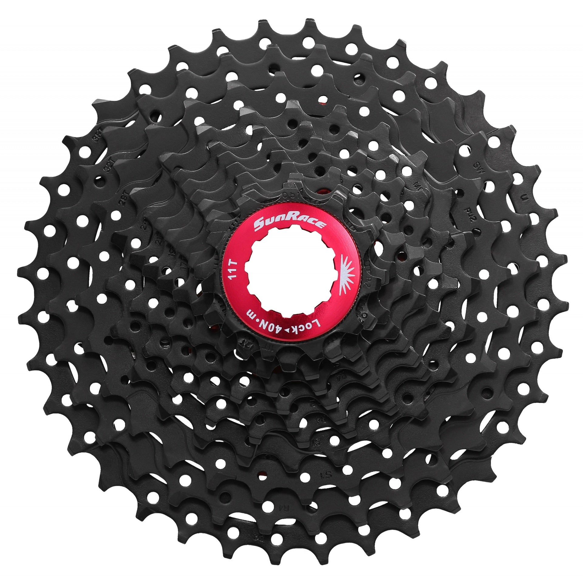 Cassette 11 speed Sunrace CSRX1  11-32T - zwart/rood