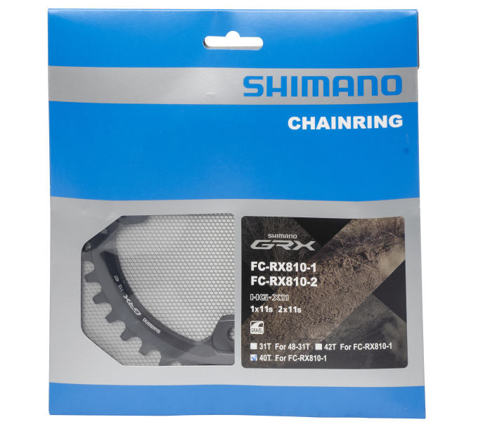 Kettingblad 40T Shimano GRX FC-RX810 1x11 speed - zwart