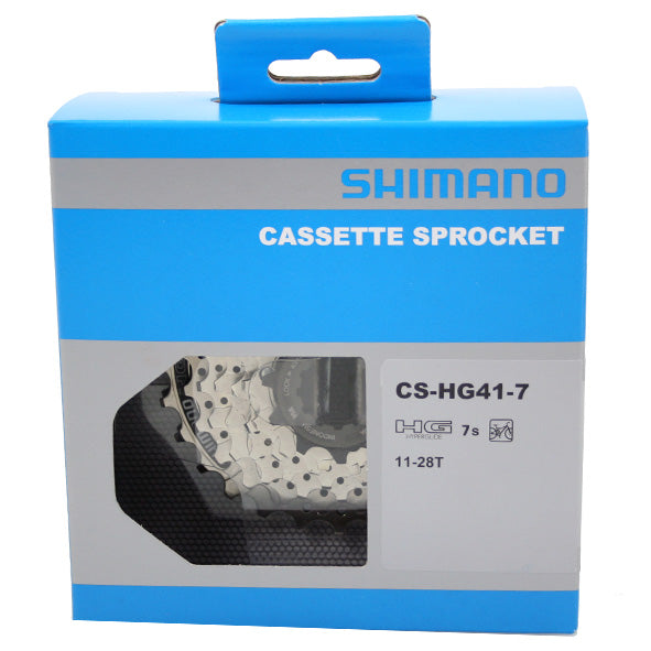 Cassette 7 speed Shimano HG41 11-28T - zilver