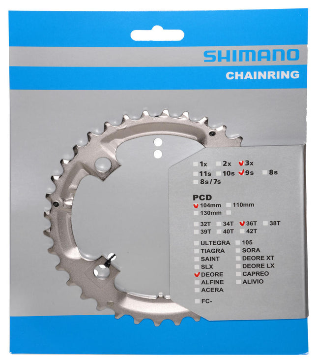 Kettingblad 36T Shimano Deore FC-M532 - zilver