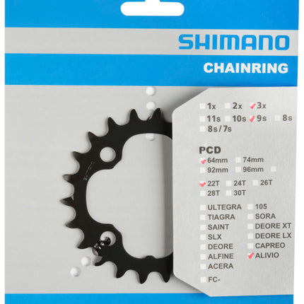 Kettingblad 22T Shimano Deore FC-M590 - zwart