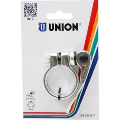 Union seatpost clamp with quick release 34.9 silver