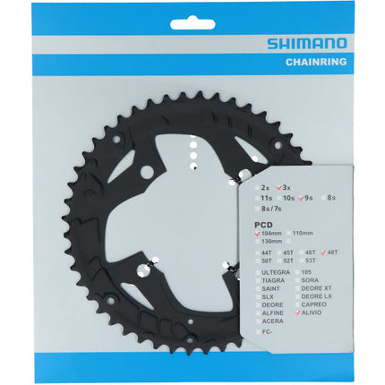 Shimano Alivio FC-T4060 chainring - black (for 48-38-28T)