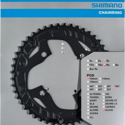 Chainring 48T Shimano Alivio FC-T4010 - black