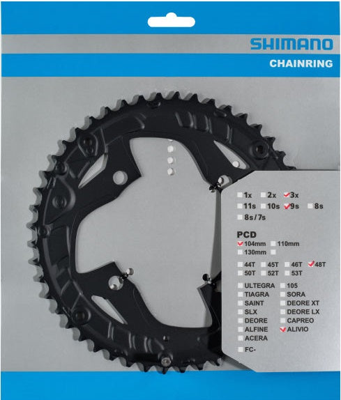 Kettingblad 48T Shimano Alivio FC-T4010 - zwart