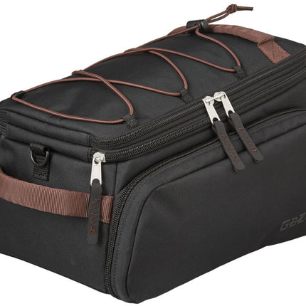 Bagagedragertas Gazelle Trunkbag 31 liter - zwart / donkerbruin