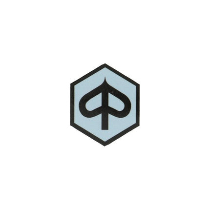 sticker logo voorscherm zeskant grijs/zwart piaggio, zip2000