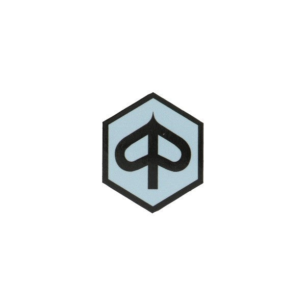 sticker logo voorscherm zeskant grijs/zwart piaggio, zip2000