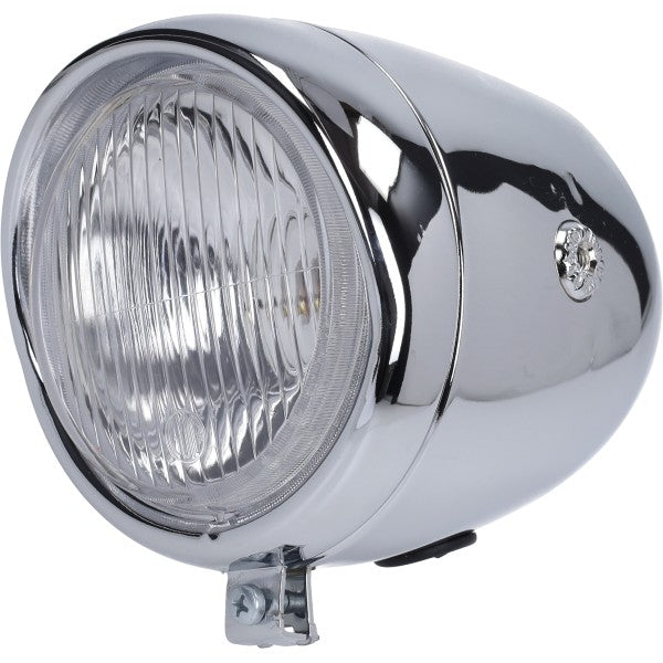 koplamp guia ei-model 130mm chroom bromfiets, classic, puch