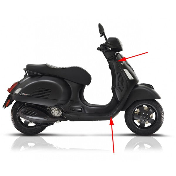 sierstrip Piaggio origineel rechts <2018 zwart gts 125cc, gts 300 (euro4) 1b005780