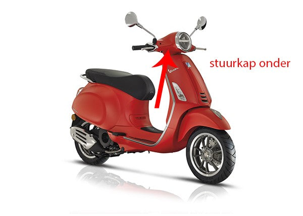stuurkap Piaggio origineel onder mat rood 896/a primavera 1b005469000s8=op=op
