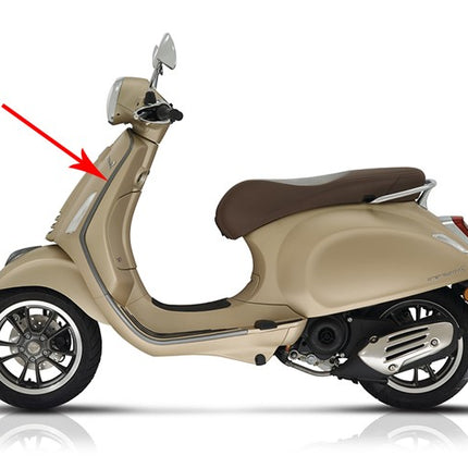 Baguette de finition Piaggio originale tablier gauche supérieure anthracite Primavera, Sprint CM2984025