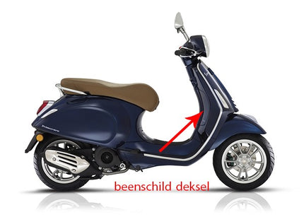 beenschild Piaggio origineel deksel blauw met 289/a primavera 67361800dk