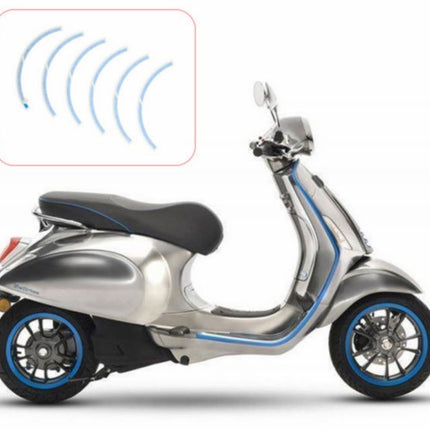 stickerset Piaggio origineel voorwiel blauw elettrica, primavera, sprint 2h002849000a1