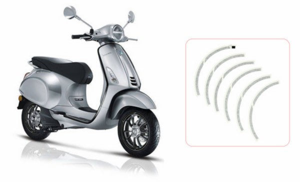 stickerset Piaggio origineel voorwiel zwart elettrica, primavera, sprint 2h002849000a3
