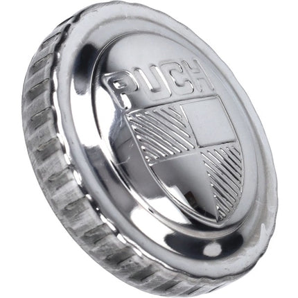 Bouchon de réservoir d'essence baïonnette avec logo 30mm chrome Puch, Puch Maxi