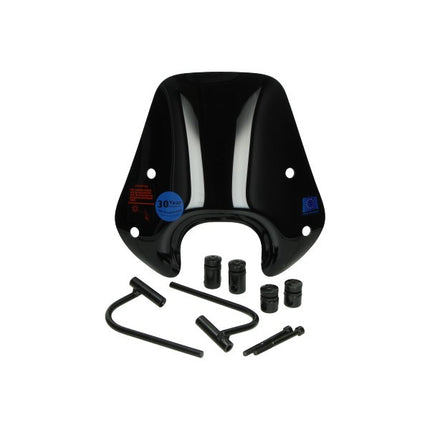Windscreen Regia with mounting kit low (made in EU) 30cm black gloss zip2000