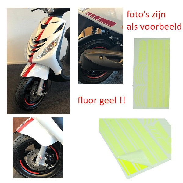 stickerset sport euro-2/4/5 AMG geel fluor 14-delig zip2000