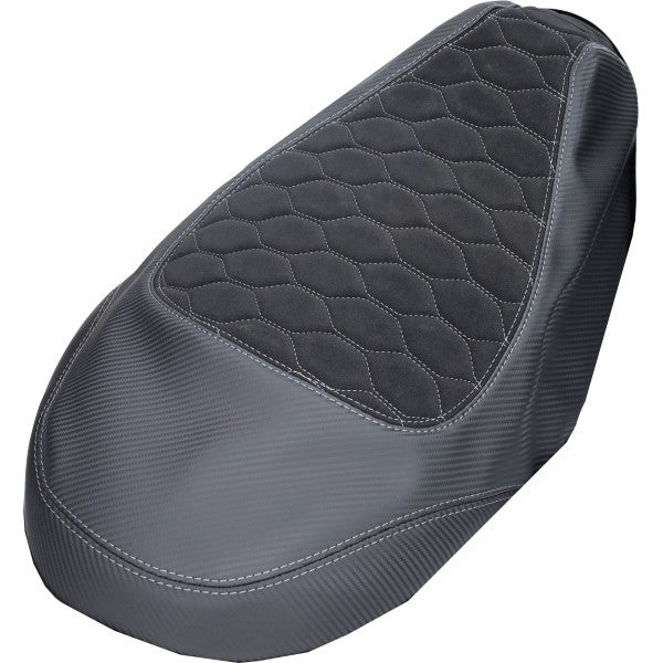 buddydek Regia (made in EU) Piaggio designo alcantara  zwart/zwart zip 4t, zip2000
