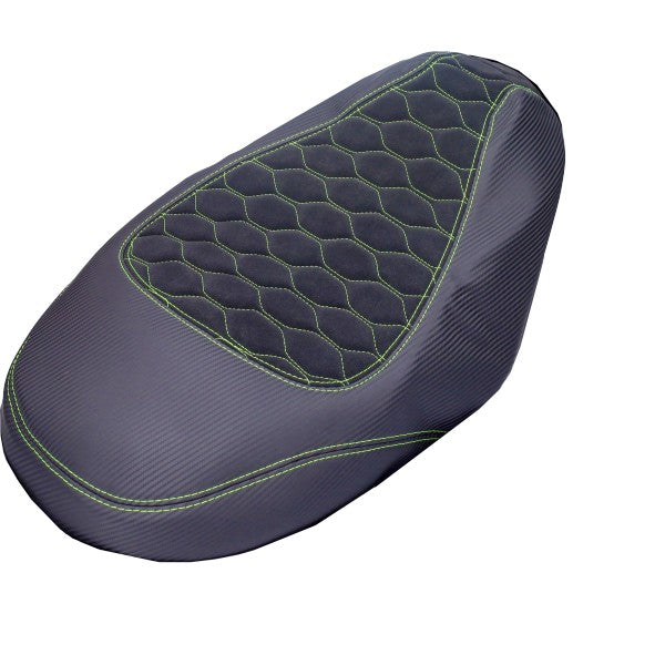 buddydek Regia (made in EU) Piaggio designo alcantara zwart/fluor geel (stiksels) zip2000