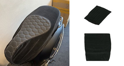 buddydek Regia (made in EU) Piaggio design black grey stitching Alcantara gts 125cc, gts 250cc, gts all models, gts super 300cc=while stocks last