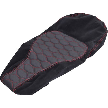 buddydek Regia (made in EU) Piaggio designblack red stitching Alcantara gts 125cc, gts 250cc, gts all mod., gts super 300cc=sold out