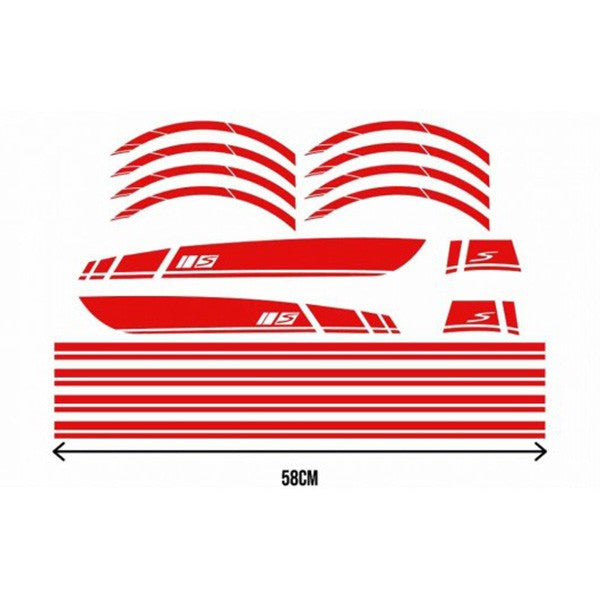 stickerset sport euro-2/4/5 AMG rood 16-delig primavera, sprint
