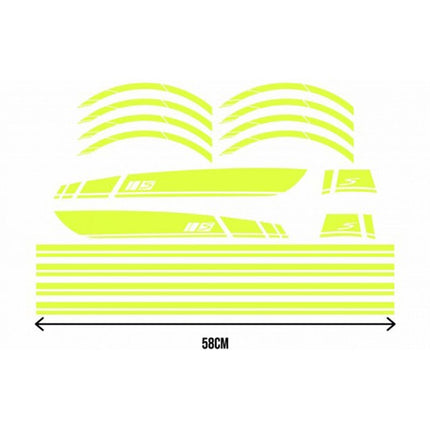 stickerset sport euro-2/4/5 AMG geel fluor 16-delig primavera, sprint