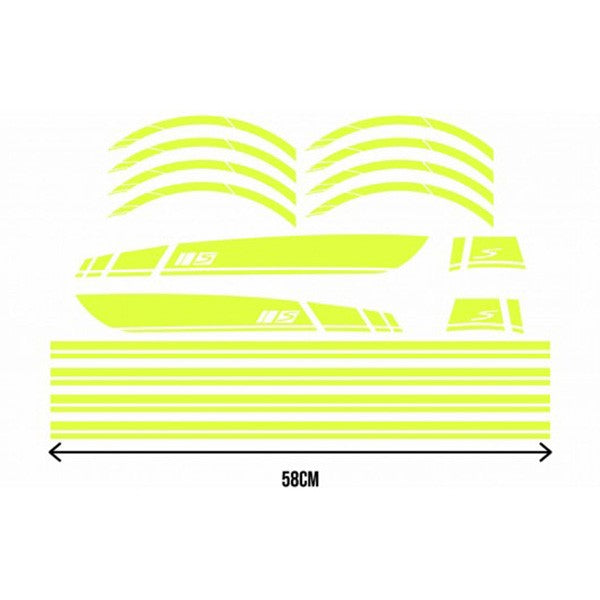 stickerset sport euro-2/4/5 AMG geel fluor 16-delig primavera, sprint