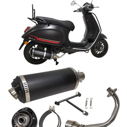 exhaust Power1 euro-2 Evo-1 black/alu primavera 4t-2v, sprint 4t-2v, zip 4t