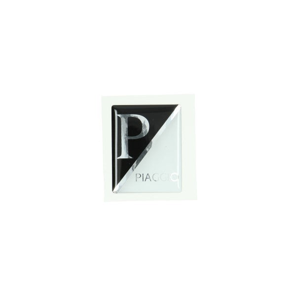 sticker logo voorscherm zwart/wit 3d lx, piaggio, primavera, sprint