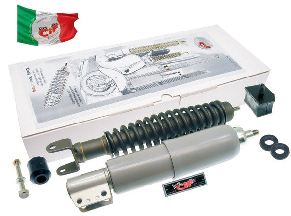 schokbrekerset cif Vespa px 125/150/200 antraciet mat 10720-kt