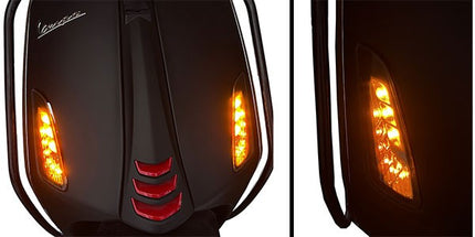 Kit de clignotants DMP LED de luxe pour Vespa Primavera, Sprint noir/fumé