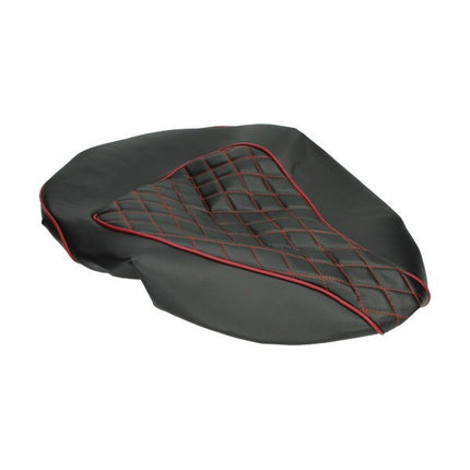 Selle Buddy Regia (fabriquée en UE) Piaggio Chesterfield noire avec liseré rouge Zip 2006 4T