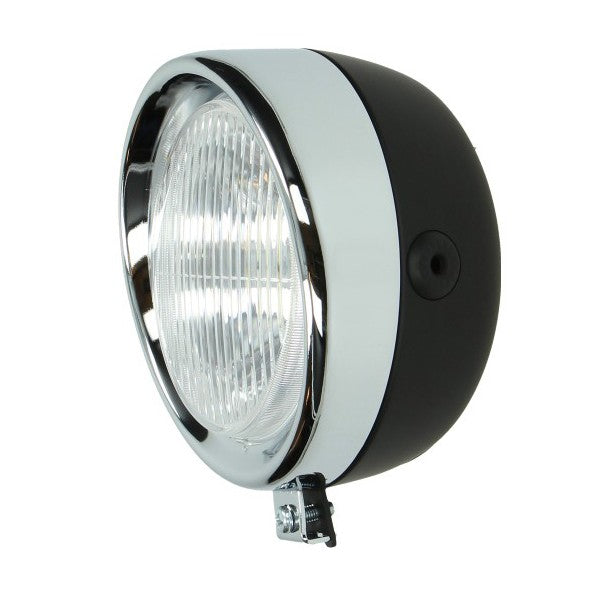 koplamp DMP rond classic zwart puch maxi, puch