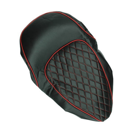 buddydek Regia (fabriqué en UE) Chesterfield noir avec passepoil rouge Vespa LX