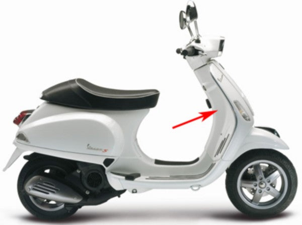 beenschild Piaggio origineel wit monte 544 vespa S 65711800br