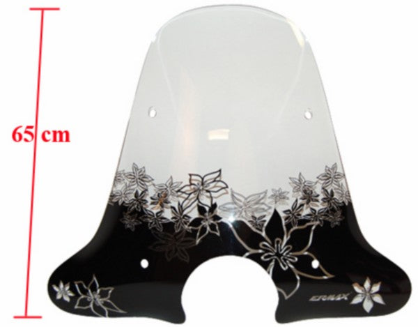 pare-brise ermax avec kit de fixation haut fleur transparent vespa lx, vespa S=épuisé=épuisé
