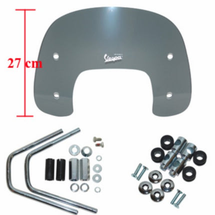 Pare-brise Piaggio d'origine avec kit de fixation bas 27cm fumé Vespa S 672305