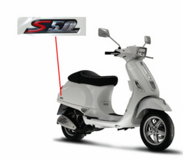 sticker Piaggio origineel woord [s50] rechtsachter smoke vespa S 673280