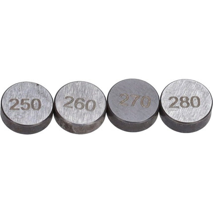 jeu de cales de soupape (2,5+2,6+2,7+2,8mm) 4pcs nitro 4t, ovetto, giggle, neo 4t, sco piaggio 4t-4v