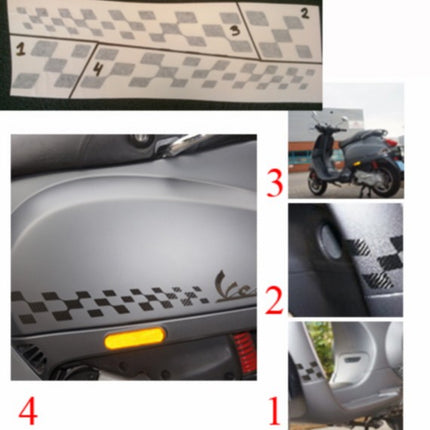 sticker set finish flag carbon 4pcs riva, vespa lx, vespa S, vx50